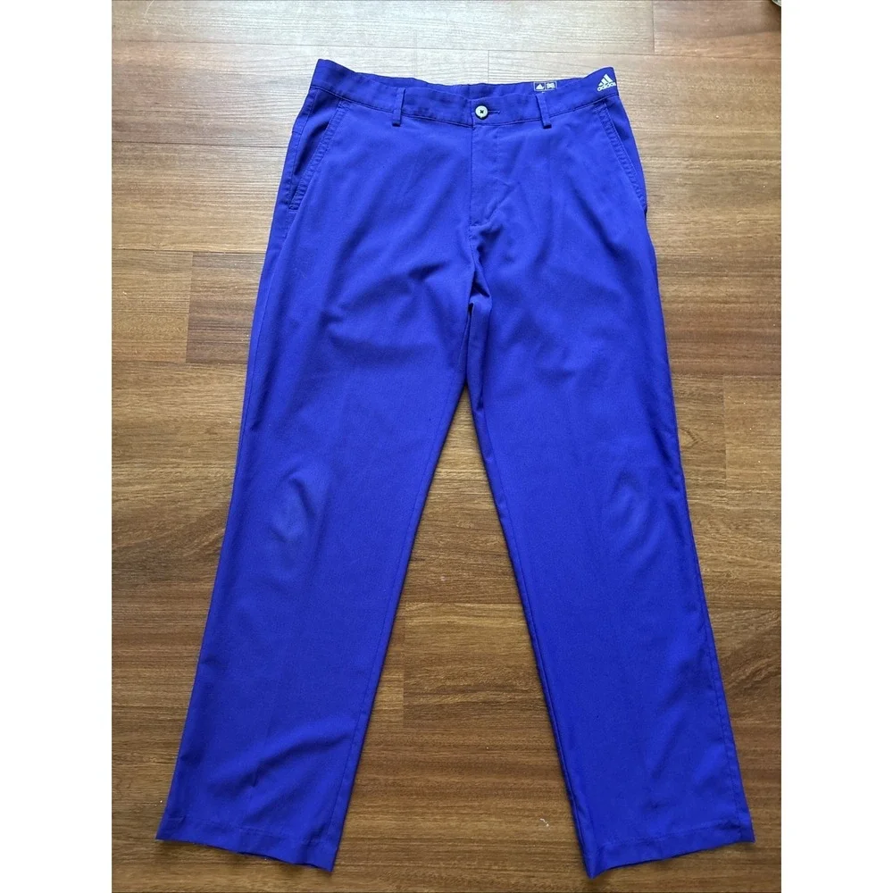 Adidas Golf Men's Performance Pants 32x30 Royal Purple Flat Front Athletic